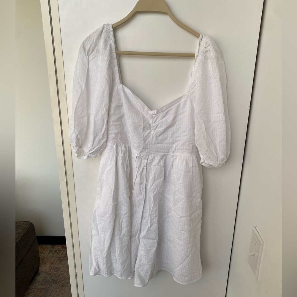 Abercrombie Puff Sleeve Babydoll Romper - size small TALL